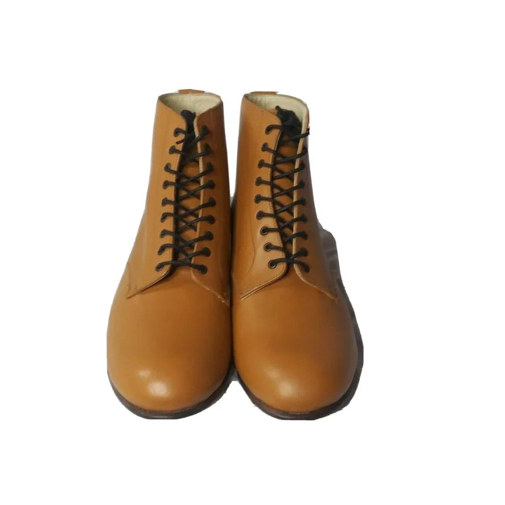 Javier Handcrafted Leather Chelsea Boots Men's Size 8 M Plain Toe  British Tan